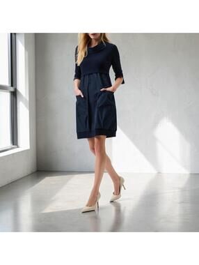 Joseph Ribkoff Navy Blue Knee-length Dress Size 8